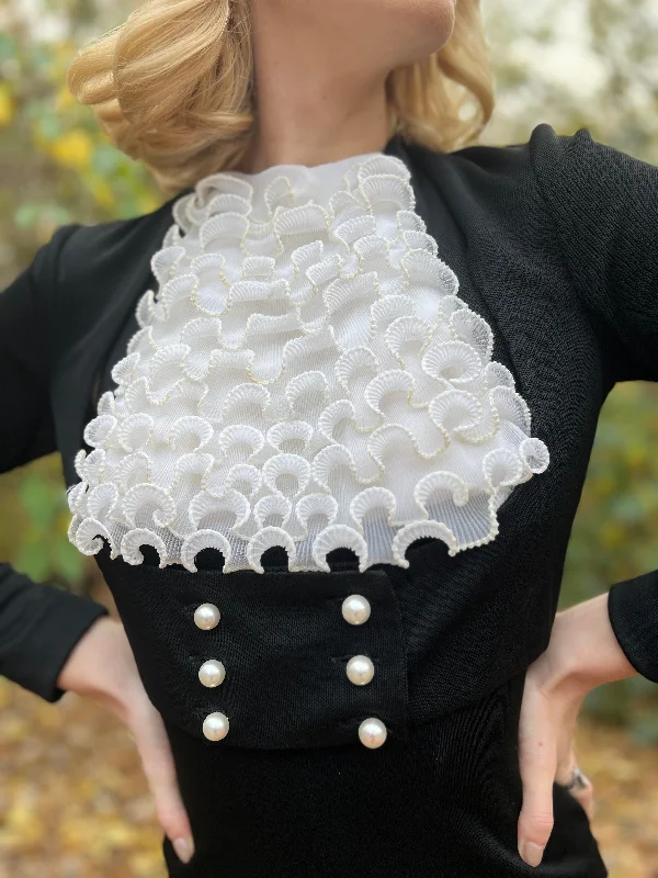 70s Vintage Black White Knit Jumpsuit with Cropped Jacket, Funky Knit Fabric Woven Fabric Fleece Fabric 70s Vintage Black White Knit Jumpsuit with Cropped Jacket, Funky Knit Fabric Woven Fabric Fleece Fabric