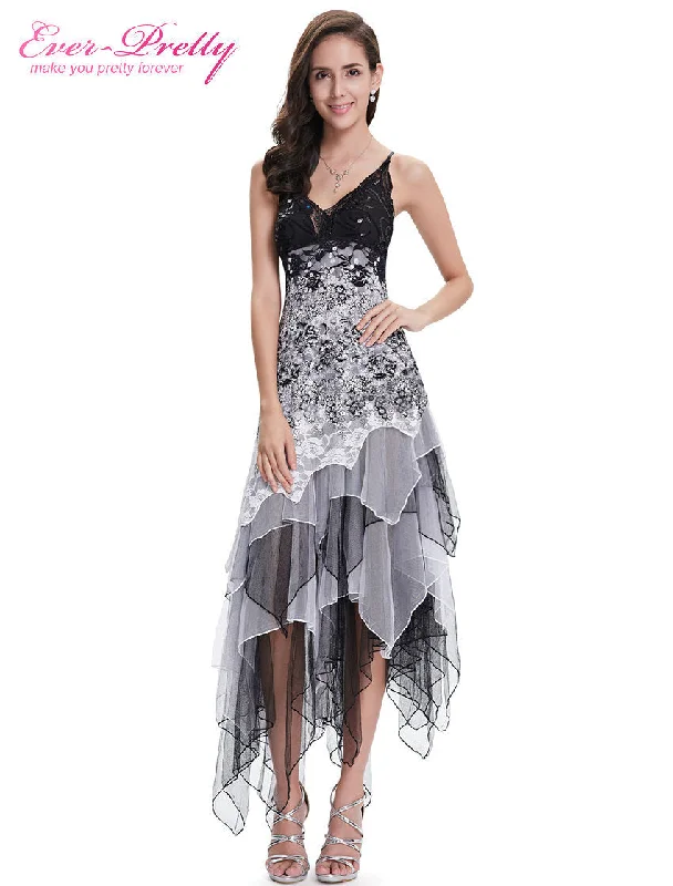 Party Dresses Ever Pretty EP6212B Sexy Black and White Lace Long Wedding Plus Size Cocktail Dress Tunics Review highly