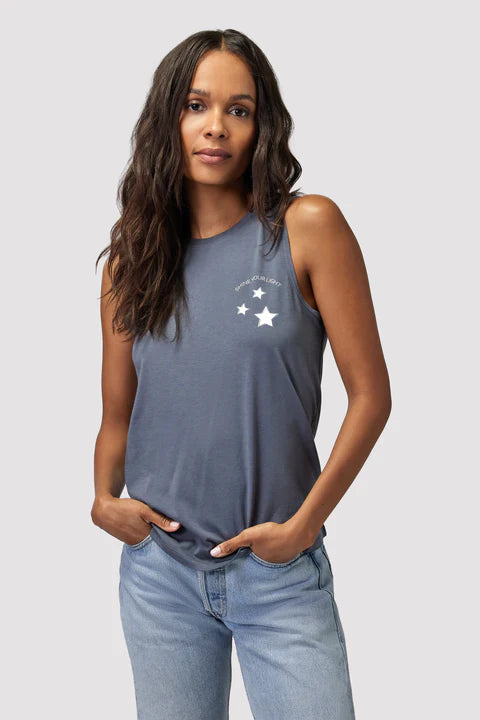 Star Muscle Tank striped tank top