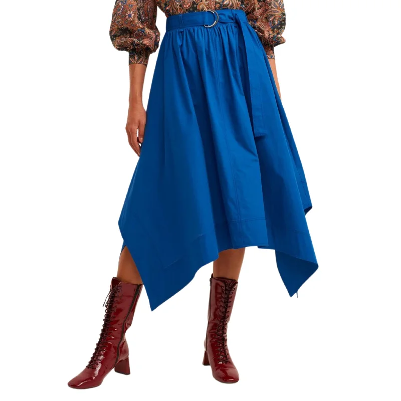 OXXO -  Belt Detailed Asymmetrical Midi Skirt denim skirt classic