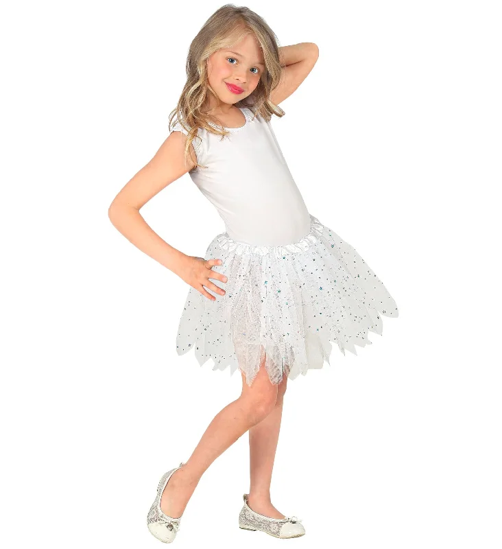 Sparkling Tutu Skirt White Kids linen skirt breathable