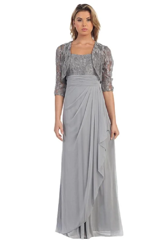 Long Mother of the Bride Lace Chiffon Jacket Dress Sale A-Line Jacket Boat Neck Shawl Collar Long Mother of the Bride Lace Chiffon Jacket Dress Sale A-Line Jacket Boat Neck Shawl Collar