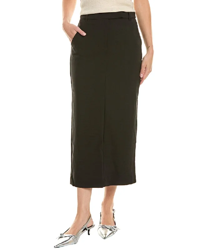 T Tahari Editor High-Waist Maxi Skirt wool skirt warm