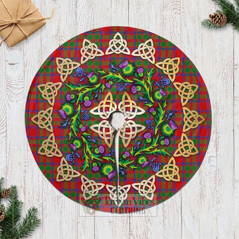 MacIntosh (McIntosh) Tartan Christmas Tree Skirt with Thistle Celtic Knot Style linen skirt airy MacIntosh (McIntosh) Tartan Christmas Tree Skirt with Thistle Celtic Knot Style linen skirt airy