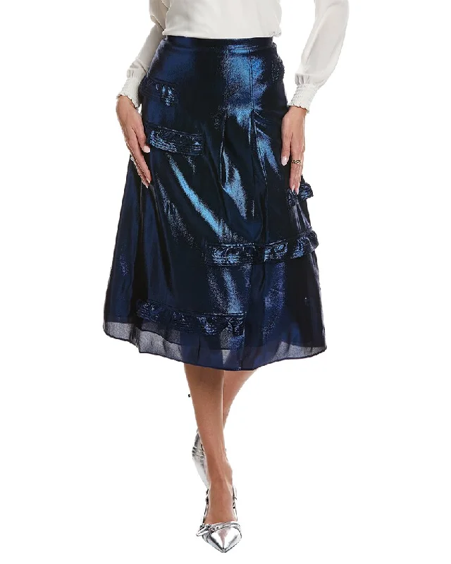 Burberry Silk-Blend Midi Skirt silk skirt smooth