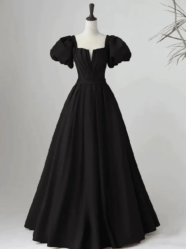 Black Satin Long Party Dress Prom Dress A-line Black Formal Dress prom dresses shops Tunics Stylish modern Black Satin Long Party Dress Prom Dress A-line Black Formal Dress prom dresses shops Tunics Stylish modern