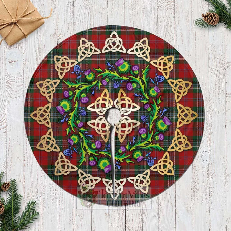 MacLean (McLean) Tartan Christmas Tree Skirt with Thistle Celtic Knot Style chiffon skirt flowing MacLean (McLean) Tartan Christmas Tree Skirt with Thistle Celtic Knot Style chiffon skirt flowing