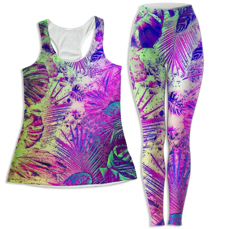 Junglist Holo Women's Tank and Leggings Combo peach tank top