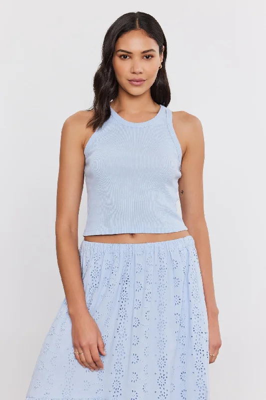 HARLA RIBBED CROPPED TANK TOP sleep tank top