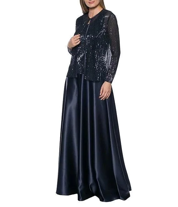 Marina Long Sleeve Formal Two Piece Jacket Dress Collared Jacket Crew Neck Jacket Turtle Neck Jacket Marina Long Sleeve Formal Two Piece Jacket Dress Collared Jacket Crew Neck Jacket Turtle Neck Jacket