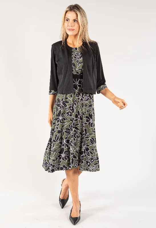 2 Piece Floral Dress and Jackets Lace Jacket Ribbed Jacket Sequined Jacket