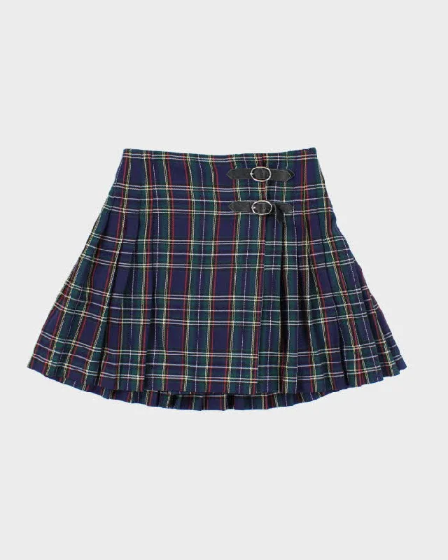 Vintage 90s Boy London Checked Buckle Mini Skirt - XS cashmere skirt soft
