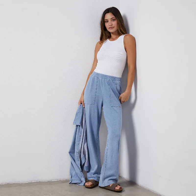 Indigo French Terry Pocket Pant Modern Bootcut Pants