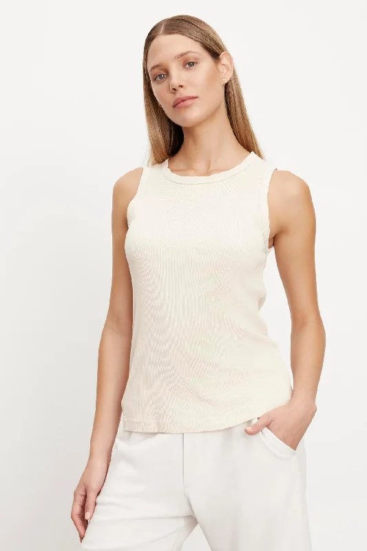 MAXIE RIBBED TANK TOP black tank top