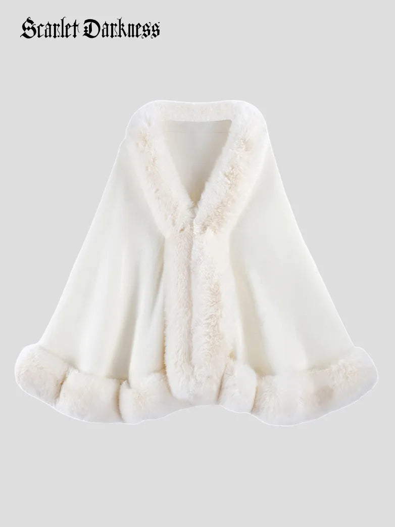 Christmas Limited Edition Women Fur Collar Cardigan Fleece Cardigan Nylon Polyester