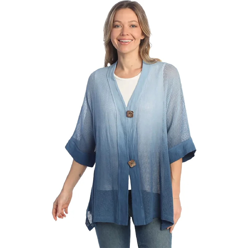 Women's Jess & Jane Mineral Wash Cardigan Ombre Blue Asymmetrical,ymmetric Pencil Cardigan Women's Jess & Jane Mineral Wash Cardigan Ombre Blue Asymmetrical,ymmetric Pencil Cardigan