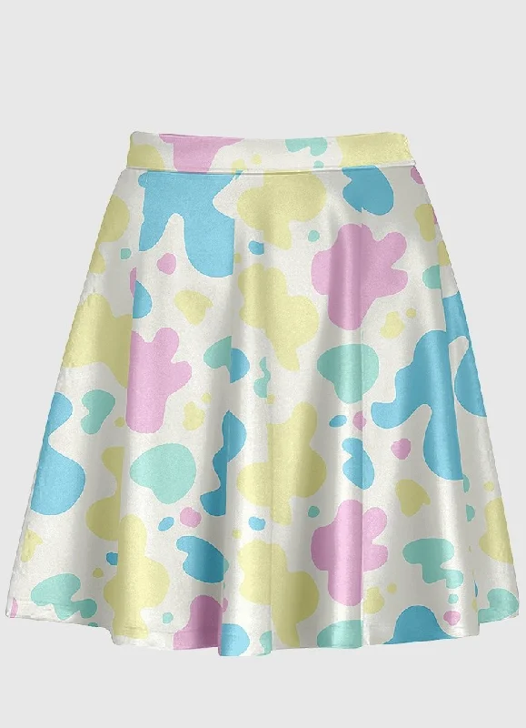 Pastel Cow Pattern Skirt cashmere skirt rich