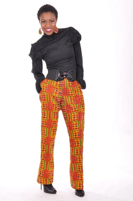 Kente Print Pants for Women-DP3227P Casual Sweatpants Style