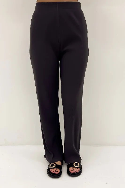 Lounge Rib Pant Black Chic Black Leggings