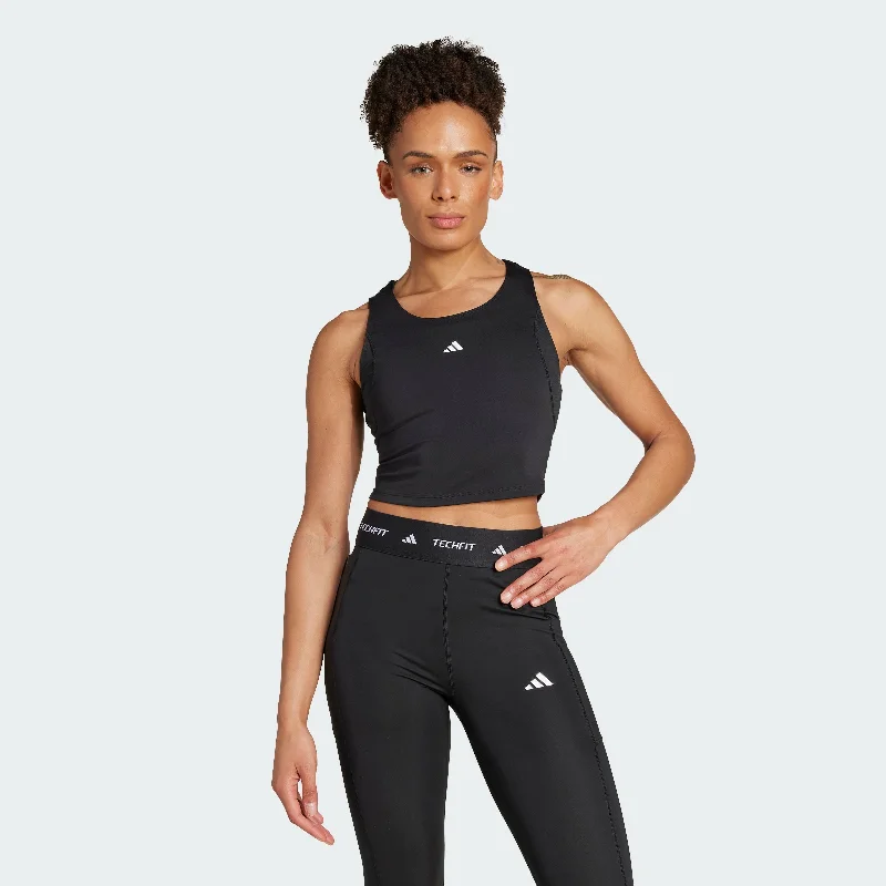 Women's adidas Techfit Crop Training Tank Top stretchy tank top