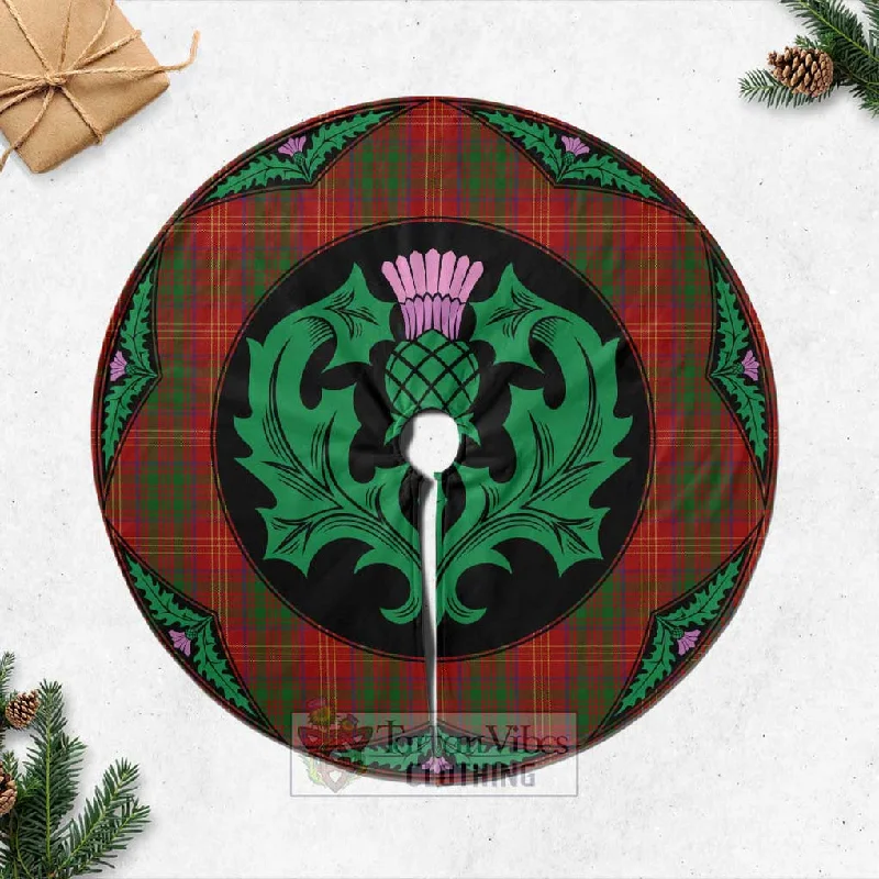 Burns Tartan Christmas Tree Skirt Scottish Thistle Style tiered skirt playful