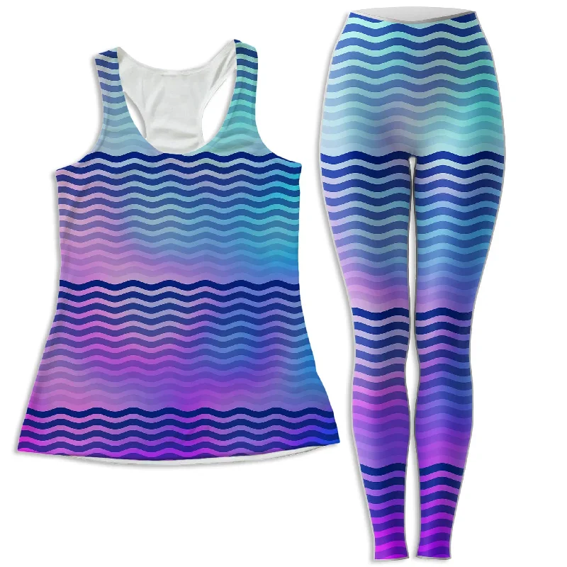 Beach Waves Women's Tank and Leggings Combo white tank top