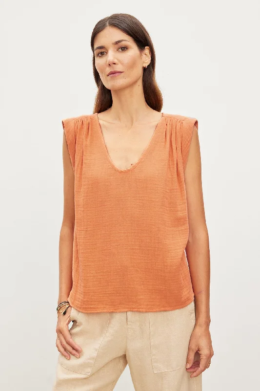 JAYLA COTTON GAUZE TANK TOP lounge tank top