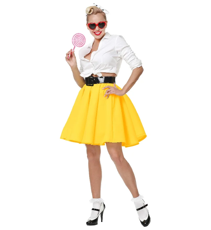1950's Yellow Rock "N' Roll Skirt wool skirt breathable