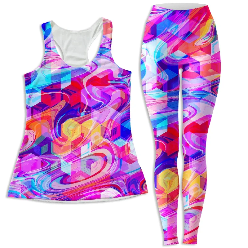 Cubic Drop Women's Tank and Leggings Combo bronze tank top