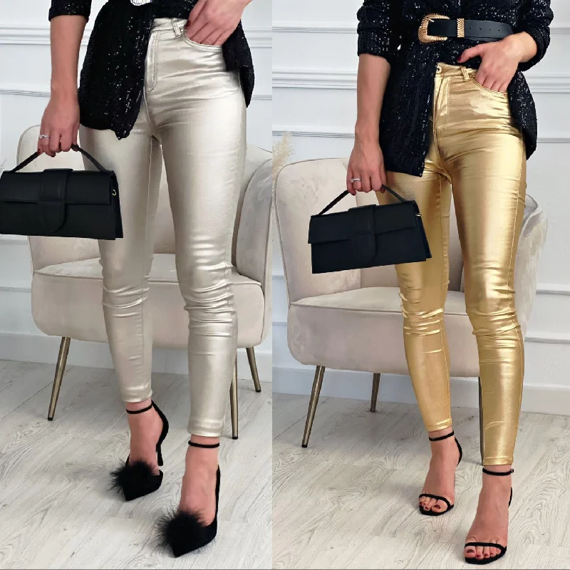 Casual Skinny Pocket Pants Comfortable Fleece Pants