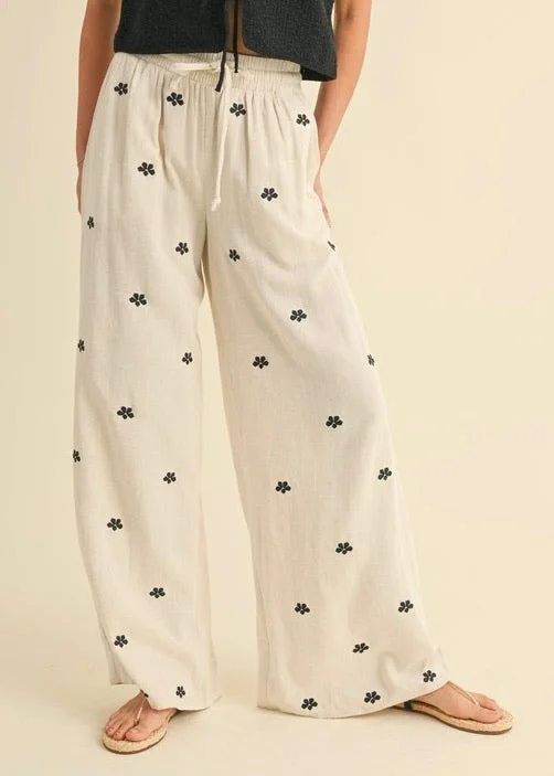 Fleur Printed Pants Stylish Slim Trousers