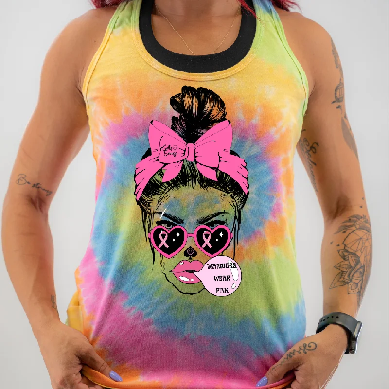 Ladies “WARRIORS” Racerback Tank | Tie Dye floral tank top