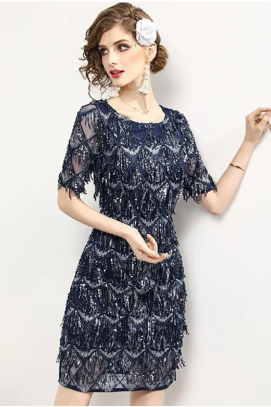 Sequin Tassel Party Dress Tunics Leisure comfortable