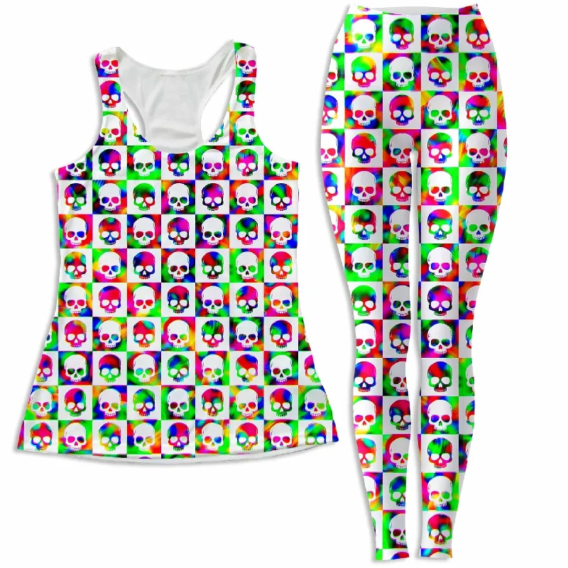Skull Fam Green Women's Tank and Leggings Combo crew neck tank