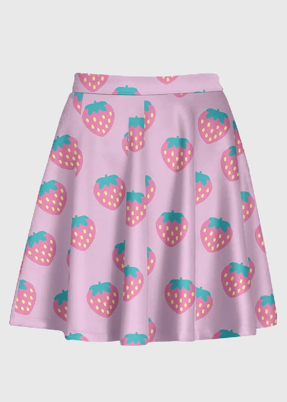 Kawaii Pink Strawberry Skirt wool skirt warm