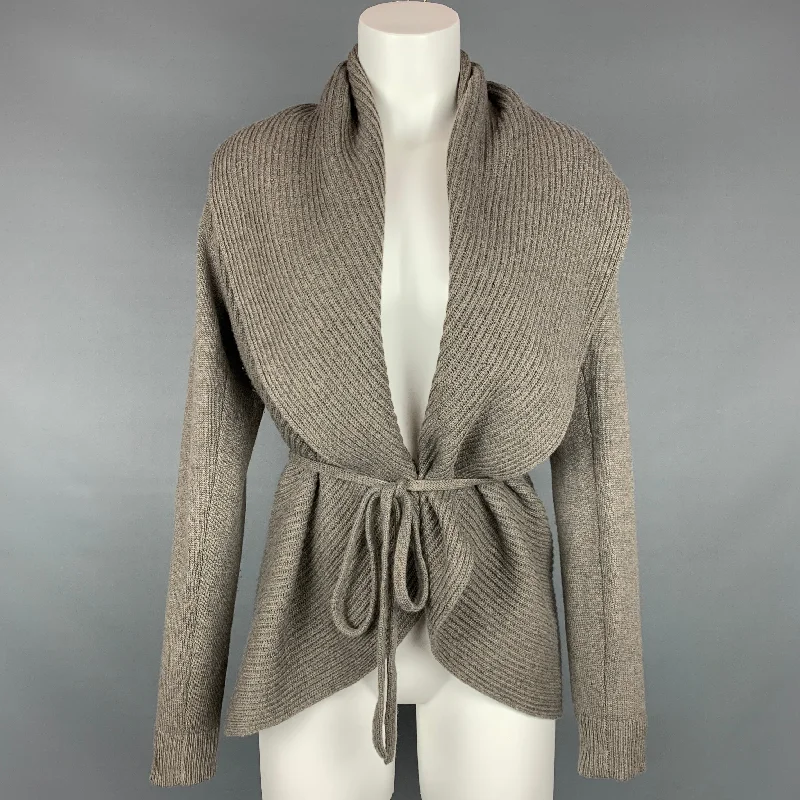 REPEAT Size S Taupe Knitted Wool / Cashmere Circle Cardigan Chenille Blend Fleece Blend Nylon Blend REPEAT Size S Taupe Knitted Wool / Cashmere Circle Cardigan Chenille Blend Fleece Blend Nylon Blend