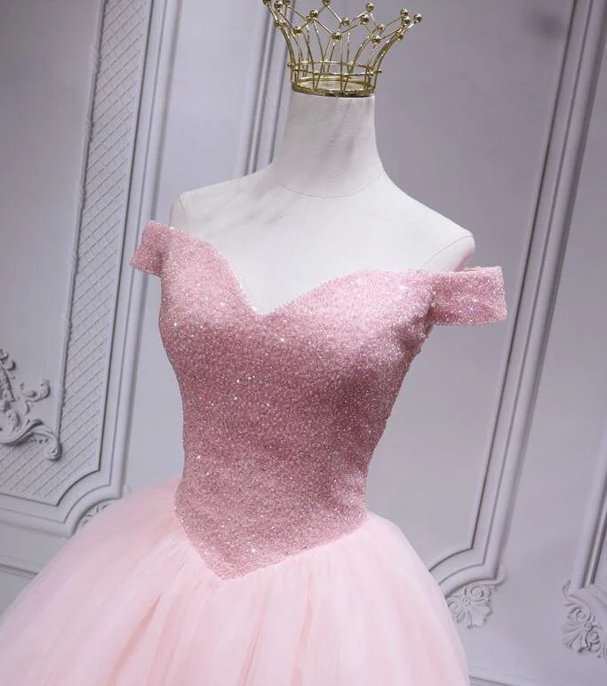 Lovely Pink Off Shoulder Style Princess Tulle Homecoming Dress, Pink Prom Dress Party Dress Tunics Business professional Lovely Pink Off Shoulder Style Princess Tulle Homecoming Dress, Pink Prom Dress Party Dress Tunics Business professional