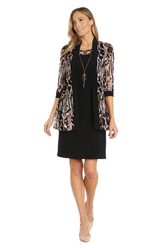 R&M Richards 1263 Mother of the Bride Short Print Jacket Dress Front Pockets Side Pockets Patch Pockets R&M Richards 1263 Mother of the Bride Short Print Jacket Dress Front Pockets Side Pockets Patch Pockets