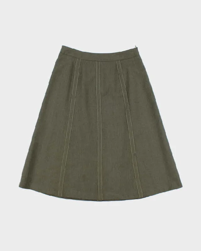 Vintage Harve Benard Wool Khaki Skirt - S wrap skirt elegant