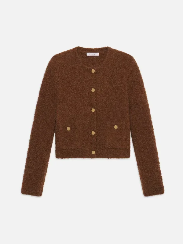 Patch Pocket Cardigan Tailored Straight A-Line