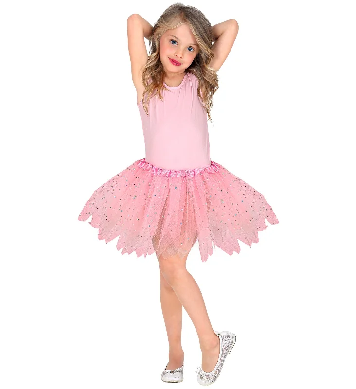 Sparkling Tutu Skirt Pink Kids wool skirt warm