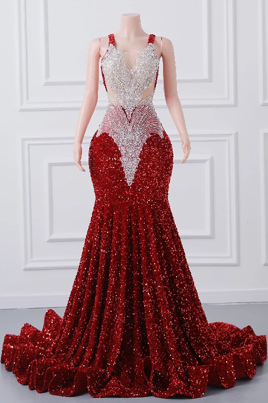 Straps Red Beading Sequin Prom Dresses Mermaid Long Party Dresses Tunics Vintage classic Straps Red Beading Sequin Prom Dresses Mermaid Long Party Dresses Tunics Vintage classic