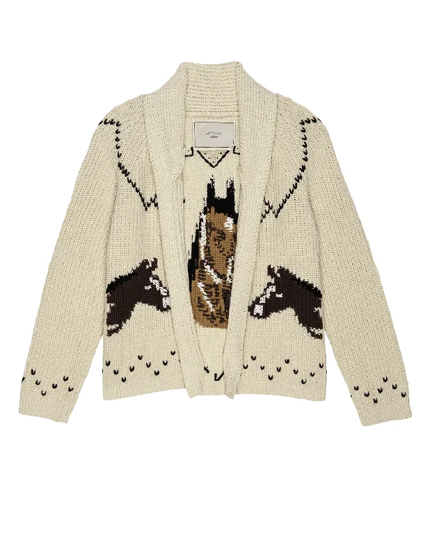 The Horse Lodge Cardigan Handmade Hand-knitted Hand-woven