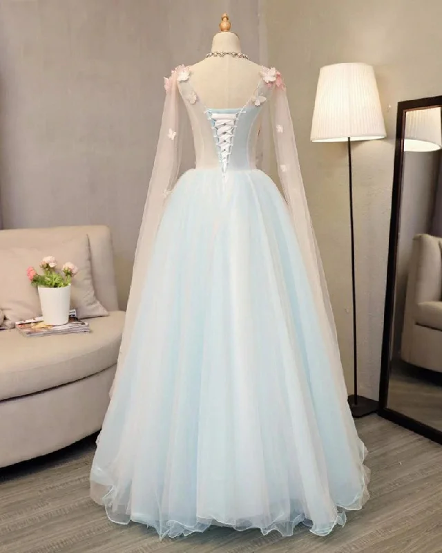 Light Blue Long Formal Dress Party Dresses, Unique Blue Prom Dress Gown Tunics Luxurious premium Light Blue Long Formal Dress Party Dresses, Unique Blue Prom Dress Gown Tunics Luxurious premium