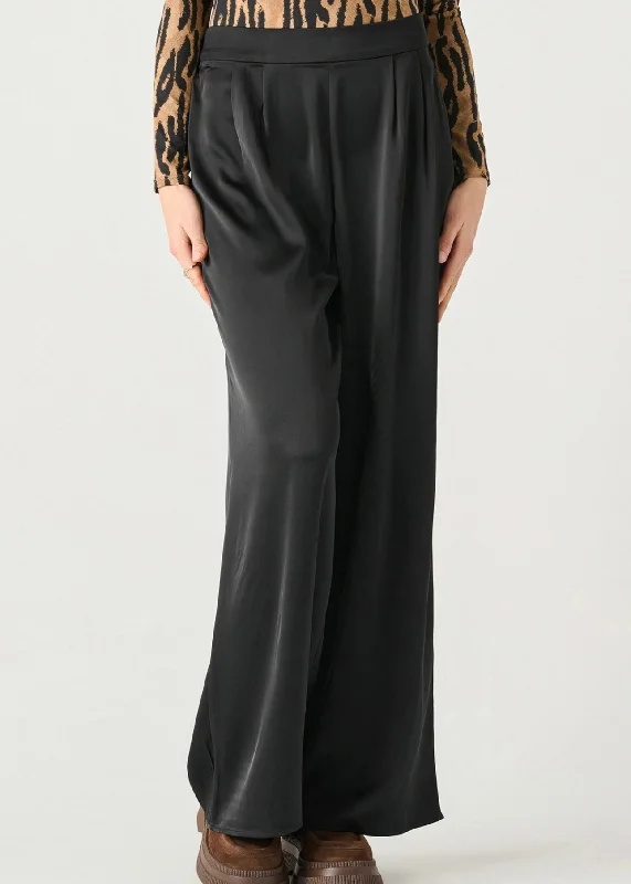 High Waisted Wide Leg Satin Pant Soft Stretch Trousers