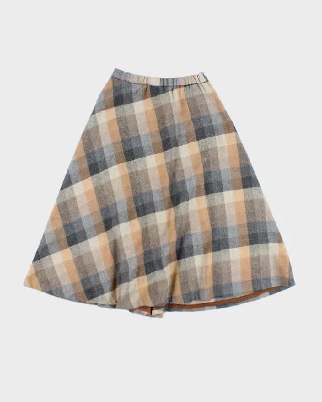 Vintage 90s Place Dela Mode Wool Blend Checked Skirt - XS casual skirt length