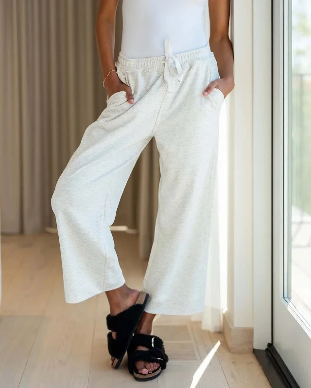 Frenchie Wide Leg Pant in Ash Heather by Mersea High-Waist Jogger Pants
