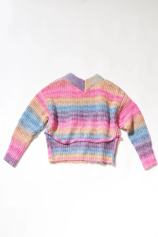 Gradation Cardigan (Mix) Zippered Front Buttoned Front Snap Front