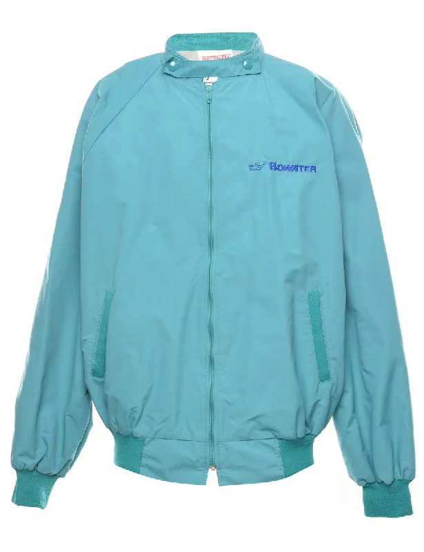 Turquoise Classic Jacket - L Faux Fur Fabric Real Fur Fabric Shearling Fabric