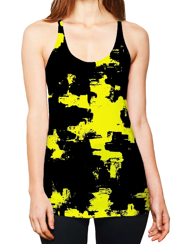 Black and Yellow Abstract Women's Tank sexy tank top